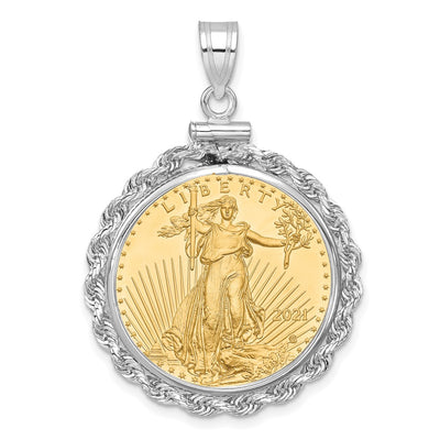 14K white gold pendant