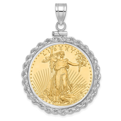 14K white gold pendant