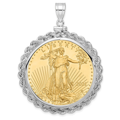 14K white gold pendant
