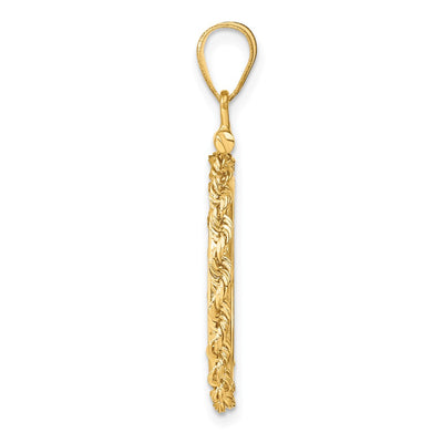 Wideband Distinguished Coin Jewelry 14K Polished Rope x Screw Top Coin Bezel Pendant, 34 x 22.55mm
