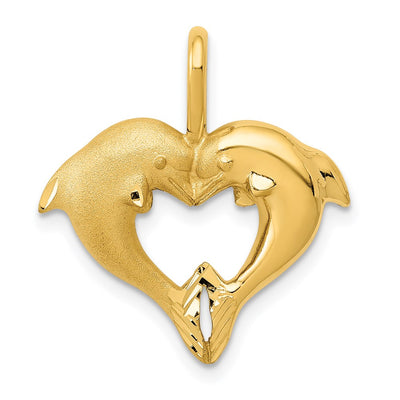 14K gold heart pendant