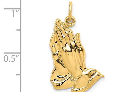 14K Praying Hands Pendant, 26 x 19mm