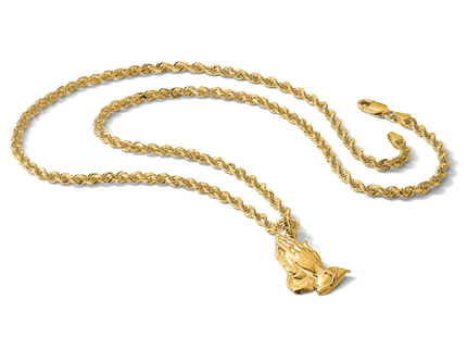 14K Praying Hands Pendant, 26 x 19mm