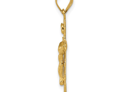 14K gold crucifix charm, alternate view