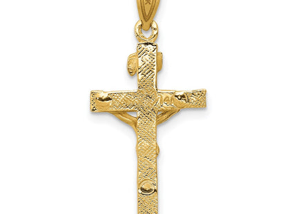 14K gold crucifix charm, further view