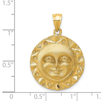14K Sun Charm, 29 x 22mm