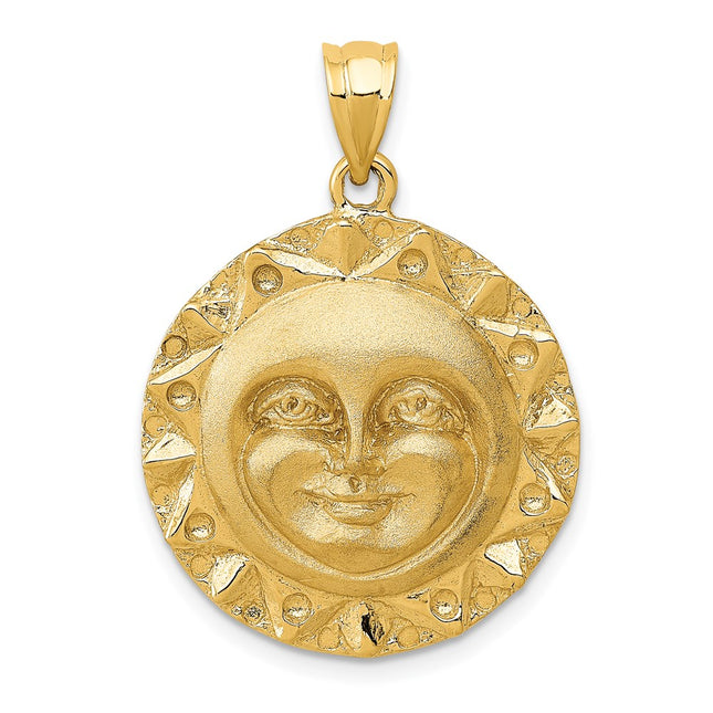 14k Sun Charm, 29 x 22mm