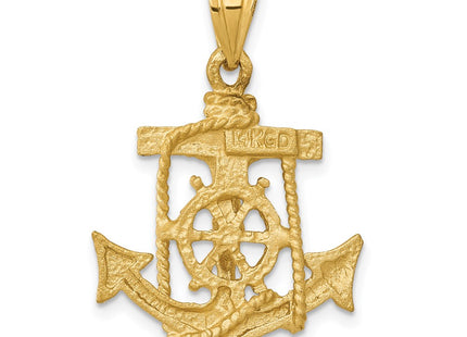 14K gold cross pendant, further view