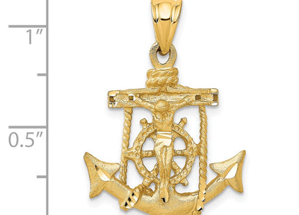 14K gold cross pendant, another view