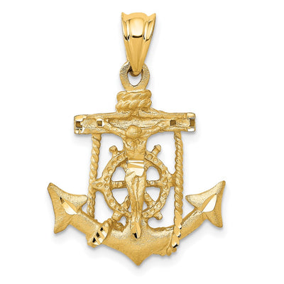 14K gold cross pendant