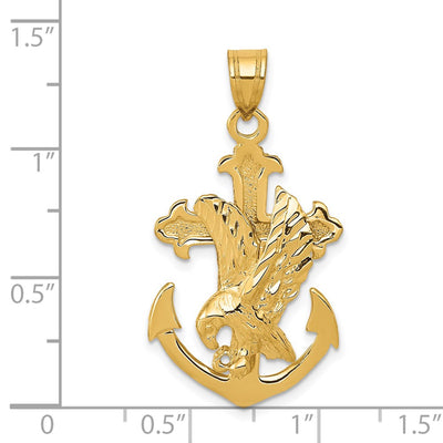 14K Mariners Cross w/Eagle Pendant