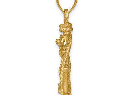 14K gold cross pendant, alternate view