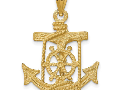 14K gold cross pendant, further view