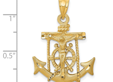 14K gold cross pendant, another view