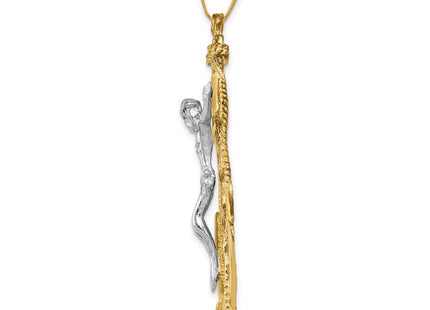 14K gold crucifix pendant, alternate view