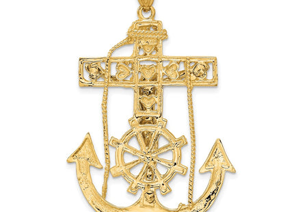 14K gold crucifix pendant, another view