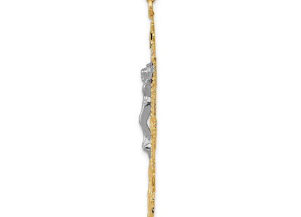 14k Two-tone Cara Vaca Crucifix Pendant (Style C1427)
