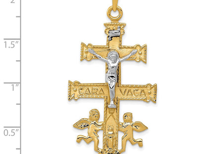 14k Two-tone Cara Vaca Crucifix Pendant (Style C1427)