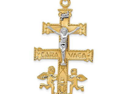 14k Two-tone Cara Vaca Crucifix Pendant (Style C1427)