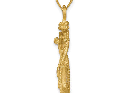 14K gold cross pendant, alternate view