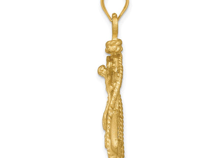 14K gold cross pendant, further view