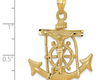 14K gold cross pendant, another view