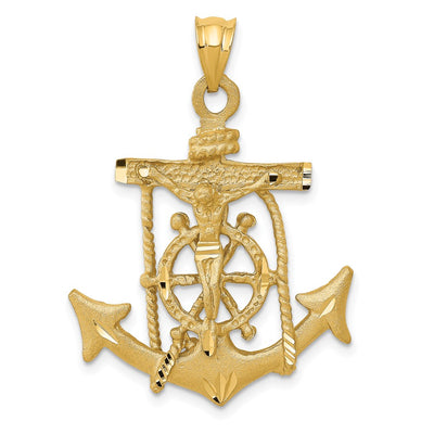 14K gold cross pendant