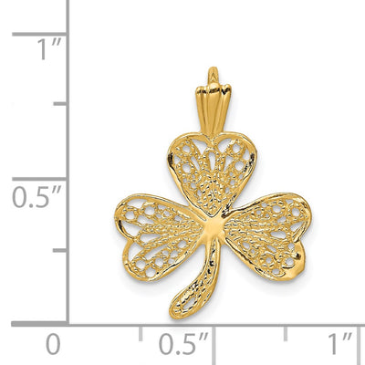 14K Filigree Shamrock Charm