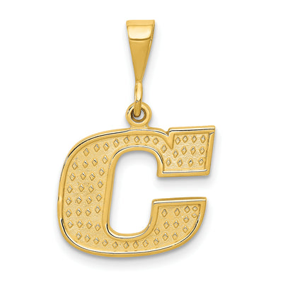 14K Textured Initial Charm