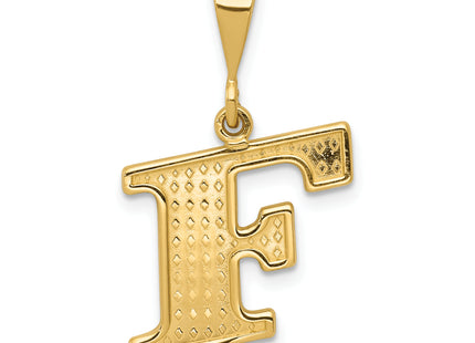 14k Textured Initial Charm