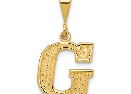 14k Textured Initial Charm