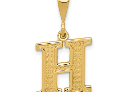14k Textured Initial Charm