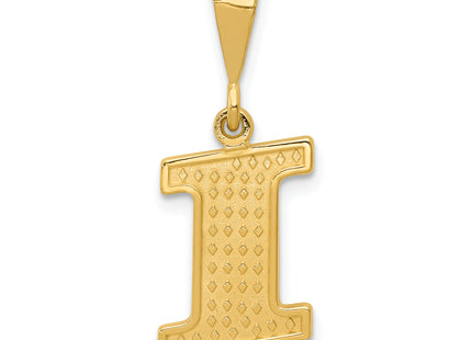 14k Textured Initial Charm