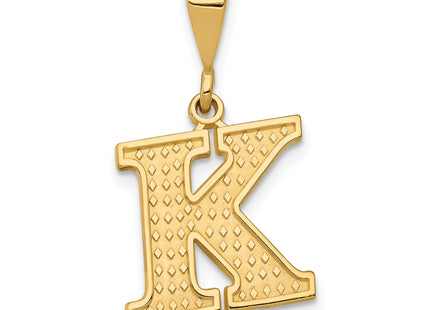 14k Textured Initial Charm