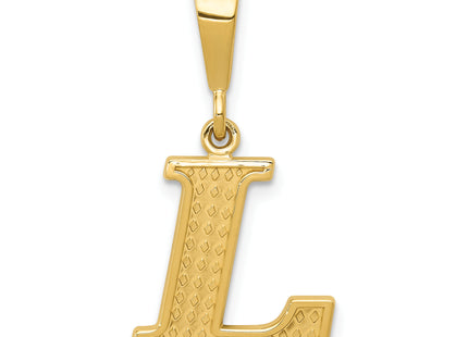 14k Textured Initial Charm