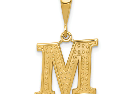 14k Textured Initial Charm