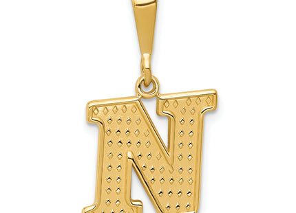 14k Textured Initial Charm