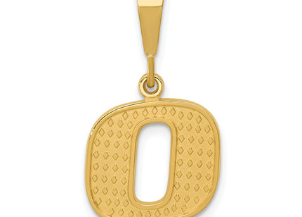 14k Textured Initial Charm