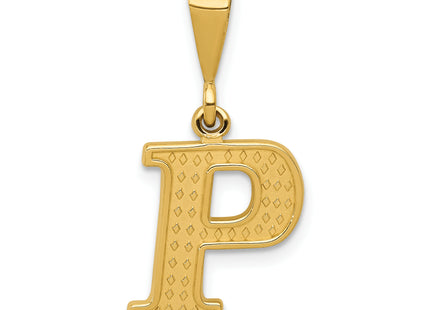 14k Textured Initial Charm