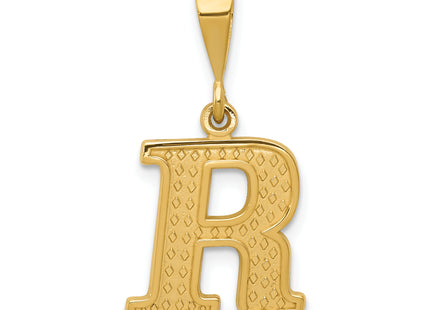 14k Textured Initial Charm