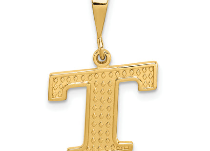 14k Textured Initial Charm