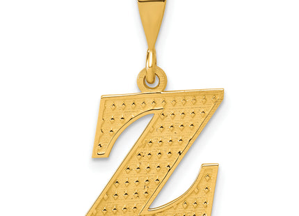 14k Textured Initial Charm