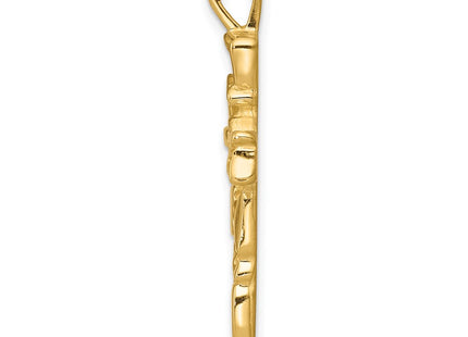 14K gold cross pendant, alternate view