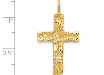 14K gold cross pendant, another view