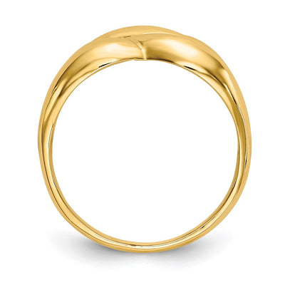 14K Polished Twisted Dome Ring