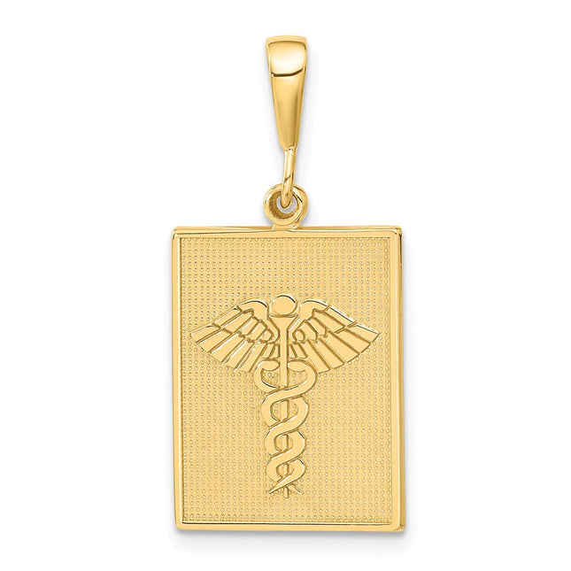 14k Caduceus Pendant, 31 x 14.5mm