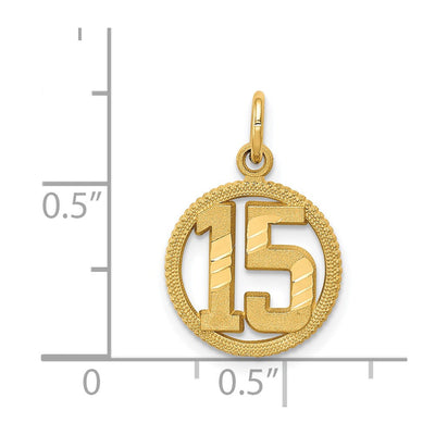 14K #15 Circle Pendant