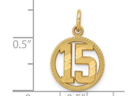 14K gold cross pendant, further view