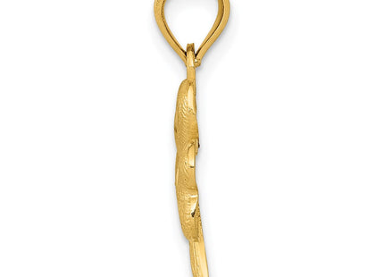 14K gold shamrock charm, alternate view