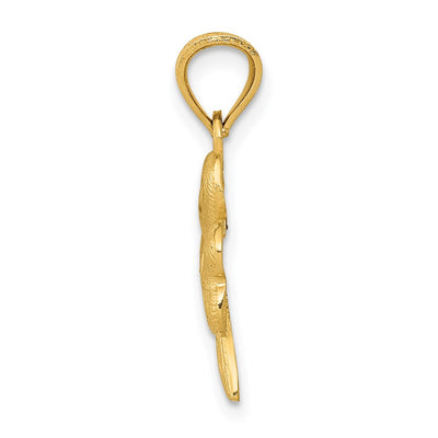 14K Shamrock Charm, 22 x 12mm